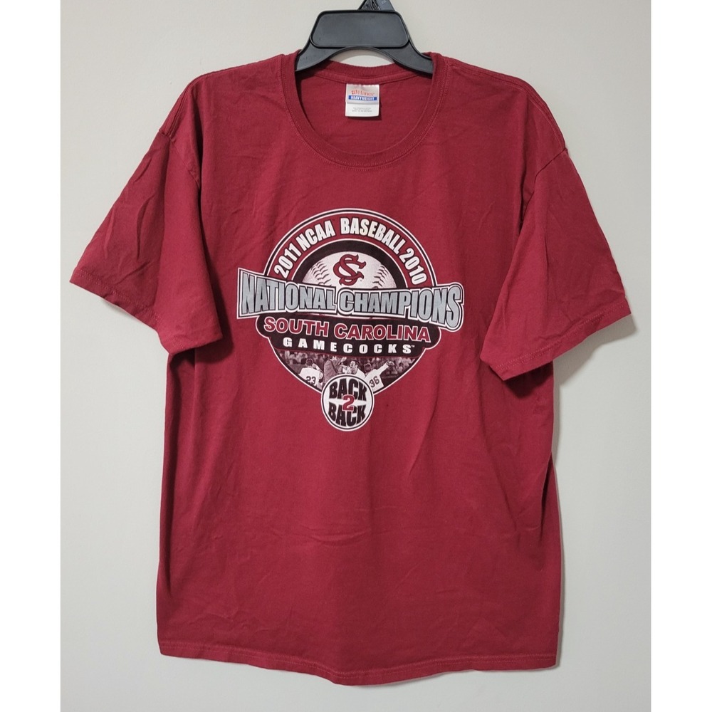 Hanes South Carolina Gamecocks Back 2 Back 2010 2011 NCAA Baseball Champions XL